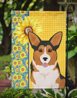 Summer Sunflowers Sable Pembroke Corgi Flag Garden Size