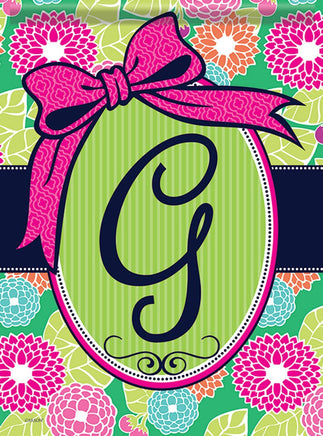 Carson Southern Floral Monogram G 46550 Carson Garden Flag 12.5" x 18" '46550 Flags