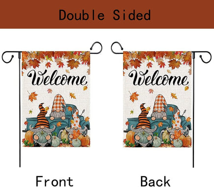 Fall Garden Flag Maple Leaf Welcome Garden Flag Fall Decorations Vertical Double Sided Thanksgiving Pumpkin Farmhouse Yard Seasonal Holiday Outdoor Decoration 12 X 18 Inch Fall Flags