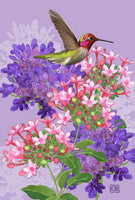 HUMMINGBIRD AND FLOWERS FLAG