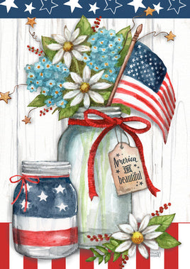 PATRIOTIC MASON JARS FLAG