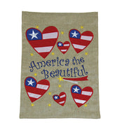 AMERICA THE BEAUTIFUL BURLAP FLAG