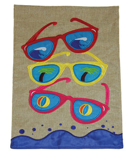 COOL SHADES BURLAP FLAG