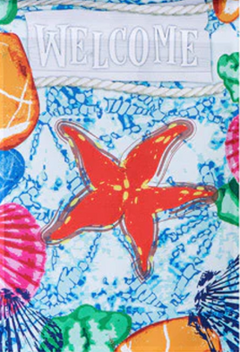 Welcome Starfish 30042207 Darice Garden Flag 12" x 18" *Clearance