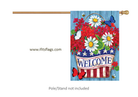 Patriotic Flowers 3627 Decorative Flag