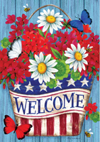 Patriotic Flowers 3627 Decorative Flag