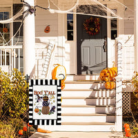 Halloween Boo Y'All Pumpkin Ghost Garden Flag Black Cat Watercolor Stripe Halloween Yard Flag Double Sized Burlap Farmhouse Outdoor Yard Decor 12.5 X 18 Inch (Stripe Boo Y'All)