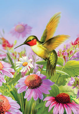 Hummingbird Cone Flowers 4268 Decorative Flag