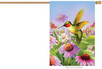 Hummingbird Cone Flowers 4268 Decorative Flag