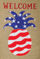 BurlapPatriotic Pineapple  4655  Decorative Flag