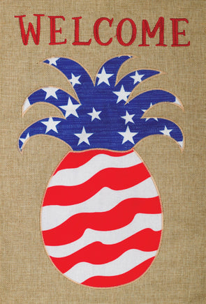 BurlapPatriotic Pineapple  4655  Decorative Flag