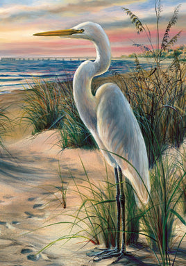 White Egret  4843  Decorative Flag