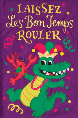 AppliqueMardi Gras Gator  4904  Decorative Flag