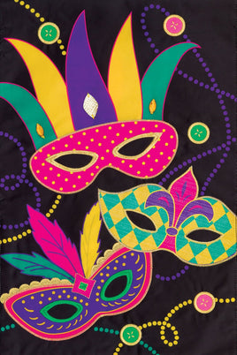 AppliqueMardi Gras Masks  4905  Decorative Flag