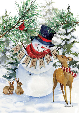 Deer Snowman  4964  Decorative Flag