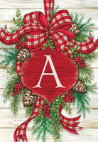 Christmas Swag Monogram Garden Flag 12.5" x 18"