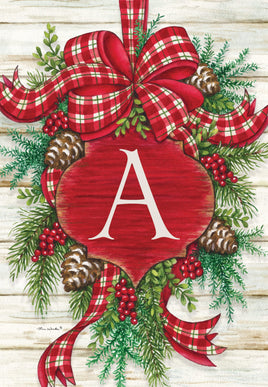 Christmas ornaments monogram W garden flag