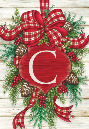 Christmas ornaments monogram B garden flag