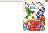 Wildflowers & Hummingbird 5058 Decorative Flag
