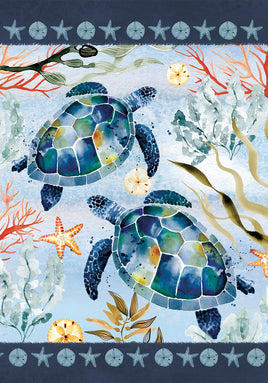 Watercolor Turtles  5094  Decorative Flag