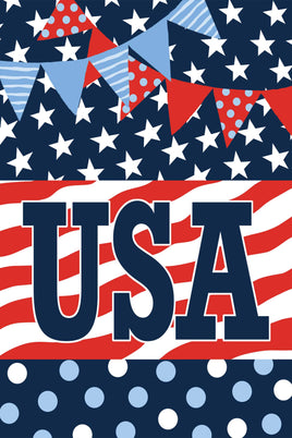 BurlapPatriotic Patterns  5097  Decorative Flag