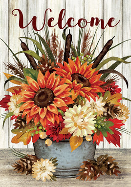Sunflowers and Cattails  5233  Decorative Flag