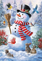 Snowman & Birds  FL  5252  Decorative Flag
