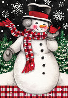 Snowman and Cardinal  5254  Decorative Flag