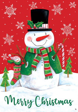 Red & Green Snowman 5261 Decorative Flag