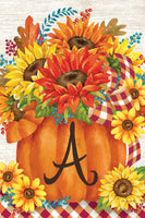 Pumpkin Sunflowers Mono A  5270  Decorative Flag