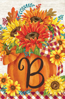 Pumpkin Sunflowers Mono B  5271  Decorative Flag
