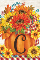 Pumpkin Sunflowers Mono C  5272  Decorative Flag
