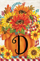 Pumpkin Sunflowers Mono D  5273  Decorative Flag