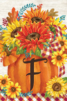 Pumpkin Sunflowers Mono F  5275  Decorative Flag