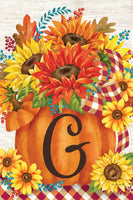Pumpkin Sunflowers Mono G  5276  Decorative Flag
