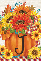 Pumpkin Sunflowers Mono J  5278  Decorative Flag