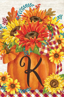 Pumpkin Sunflowers Mono K  5279  Decorative Flag