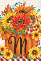 Pumpkin Sunflowers Mono M  5281  Decorative Flag