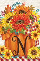 Pumpkin Sunflowers Mono N  5282  Decorative Flag