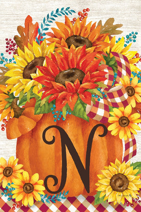 Pumpkin Sunflowers Mono N  5282  Decorative Flag
