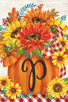 Pumpkin Sunflowers Mono P  5283  Decorative Flag