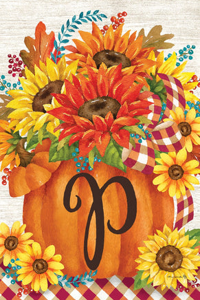 Pumpkin Sunflowers Mono P  5283  Decorative Flag