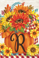 Pumpkin Sunflowers Mono R  5284  Decorative Flag