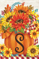 Pumpkin Sunflowers Mono S  5285  Decorative Flag