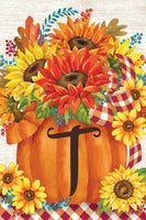 Pumpkin Sunflowers Mono T  5286  Decorative Flag