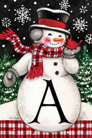 Snowman & Cardinal Mono A  5288  Decorative Flag