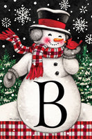 Snowman & Cardinal Mono B  5289  Decorative Flag