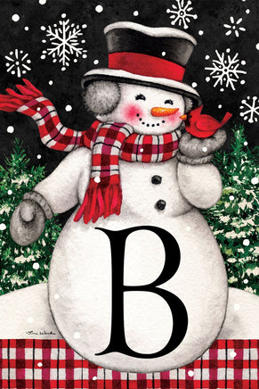 Snowman & Cardinal Mono B  5289  Decorative Flag