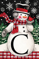 Snowman & Cardinal Mono C  5290  Decorative Flag