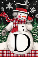 Snowman & Cardinal Mono D  5291  Decorative Flag